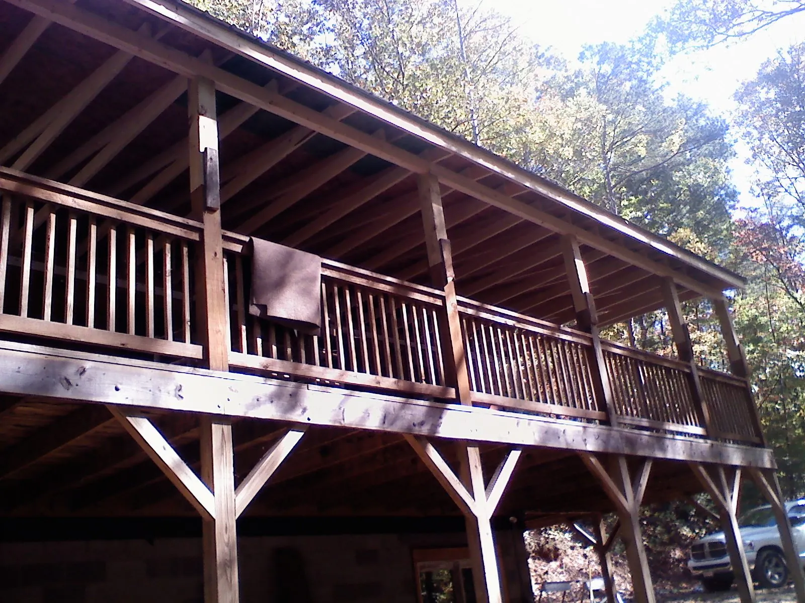 Timber framing under a new elevated porch and deck — Roof Leak Repair in Veradale by Roofing Brothers